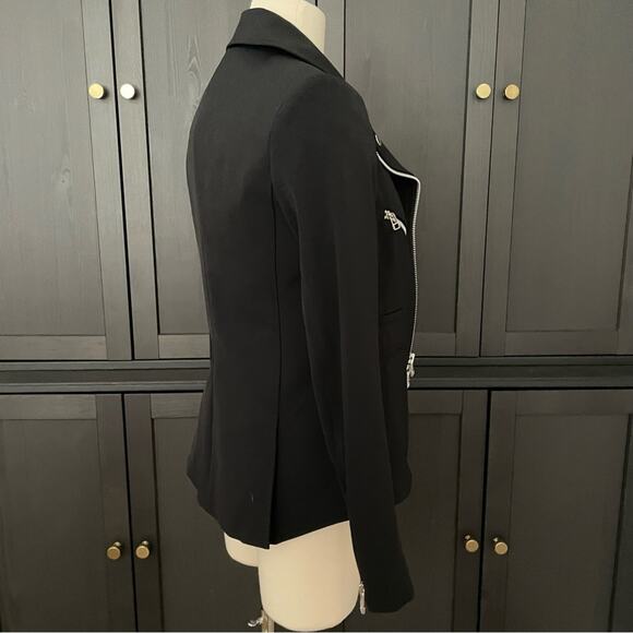 Veronica Beard Hadley Moto Scuba Blazer Dickie Jacket Black Size 2 - Picture 6 of 16